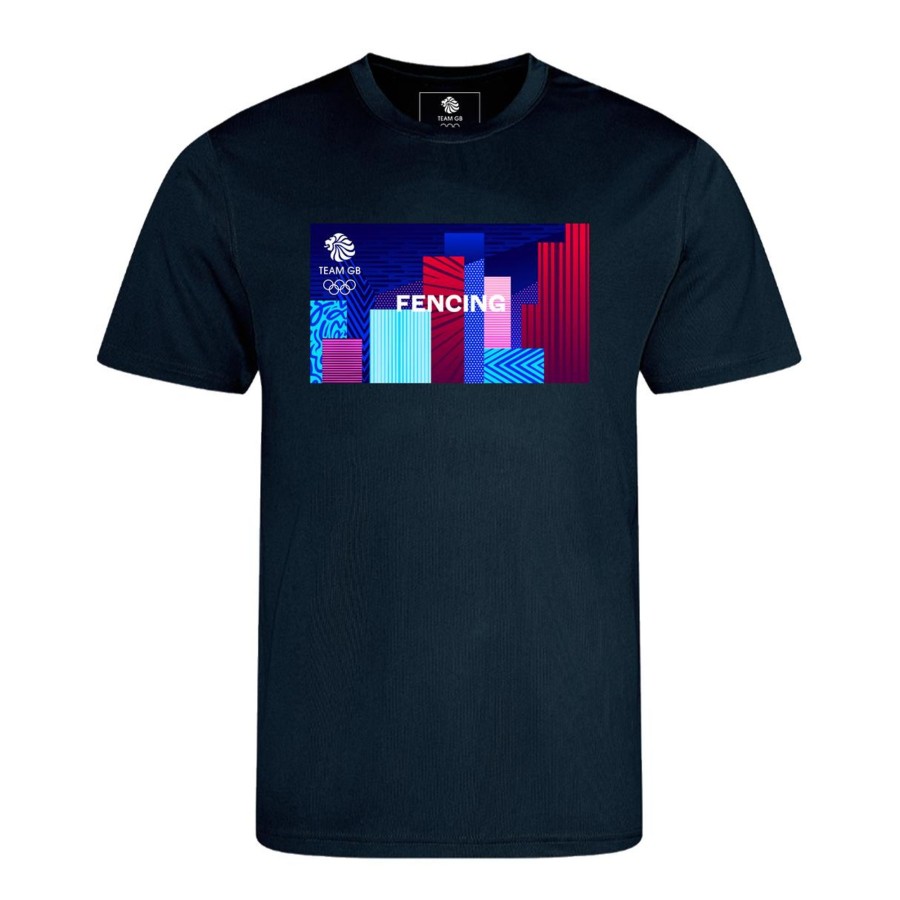 Active Clothing Inkthreadable | Team Gb Fencing Technical T-Shirt Navy