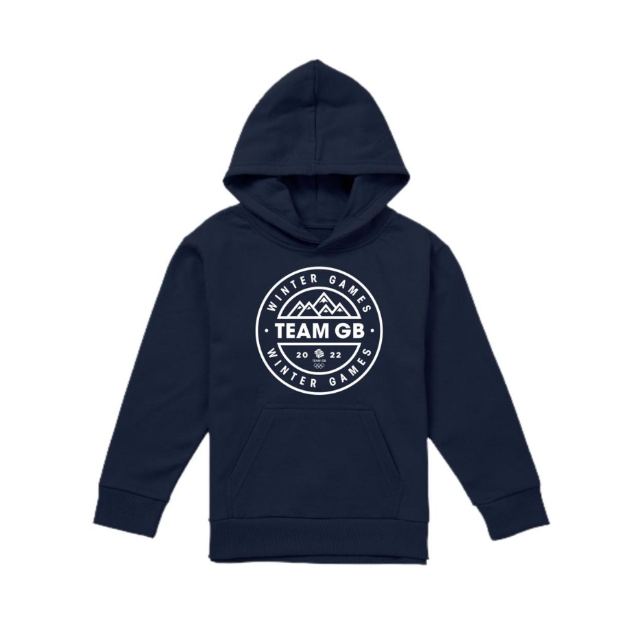 Casual Clothing Frontline | Winter Emblem Kid'S Hoodie | The Official Team Gb Shop Navy