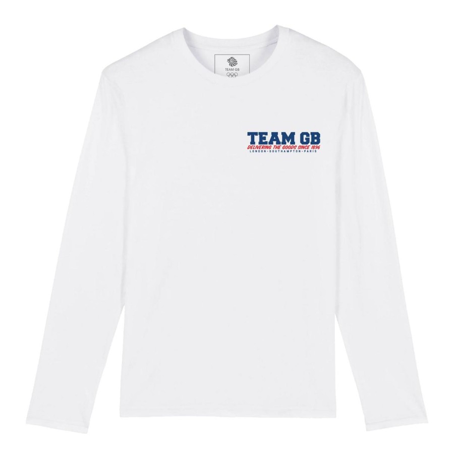 Casual Clothing Inkthreadable | Team Gb Delivering The Goods Long Sleeve T-Shirt White