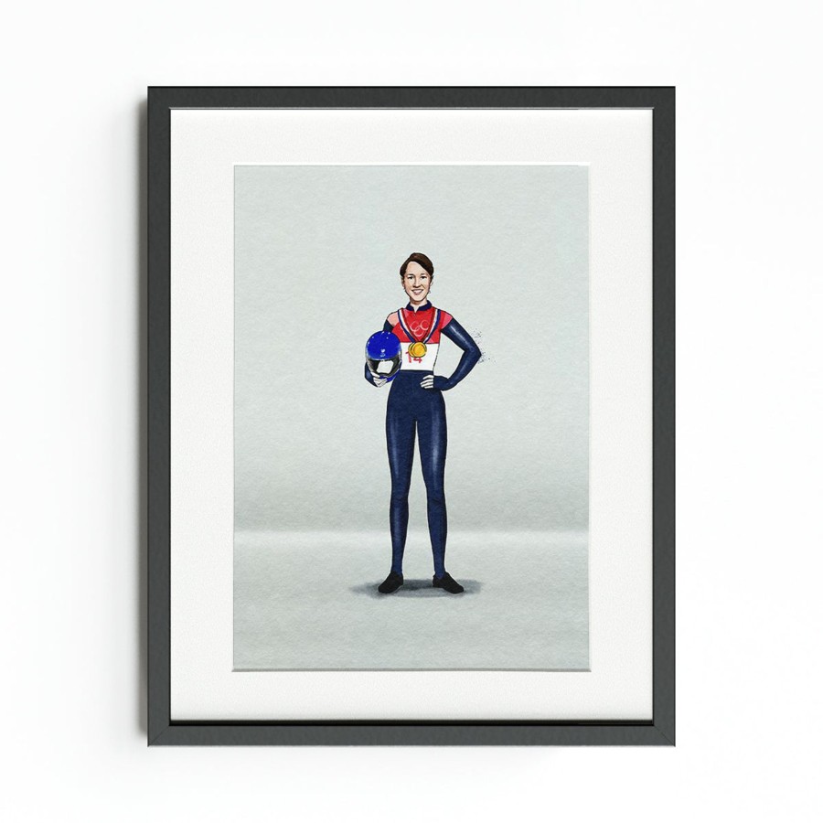 Accessories Team GB | Illustrated Lizzy Yarnold Art Print | The Official Team Gb Online Shop