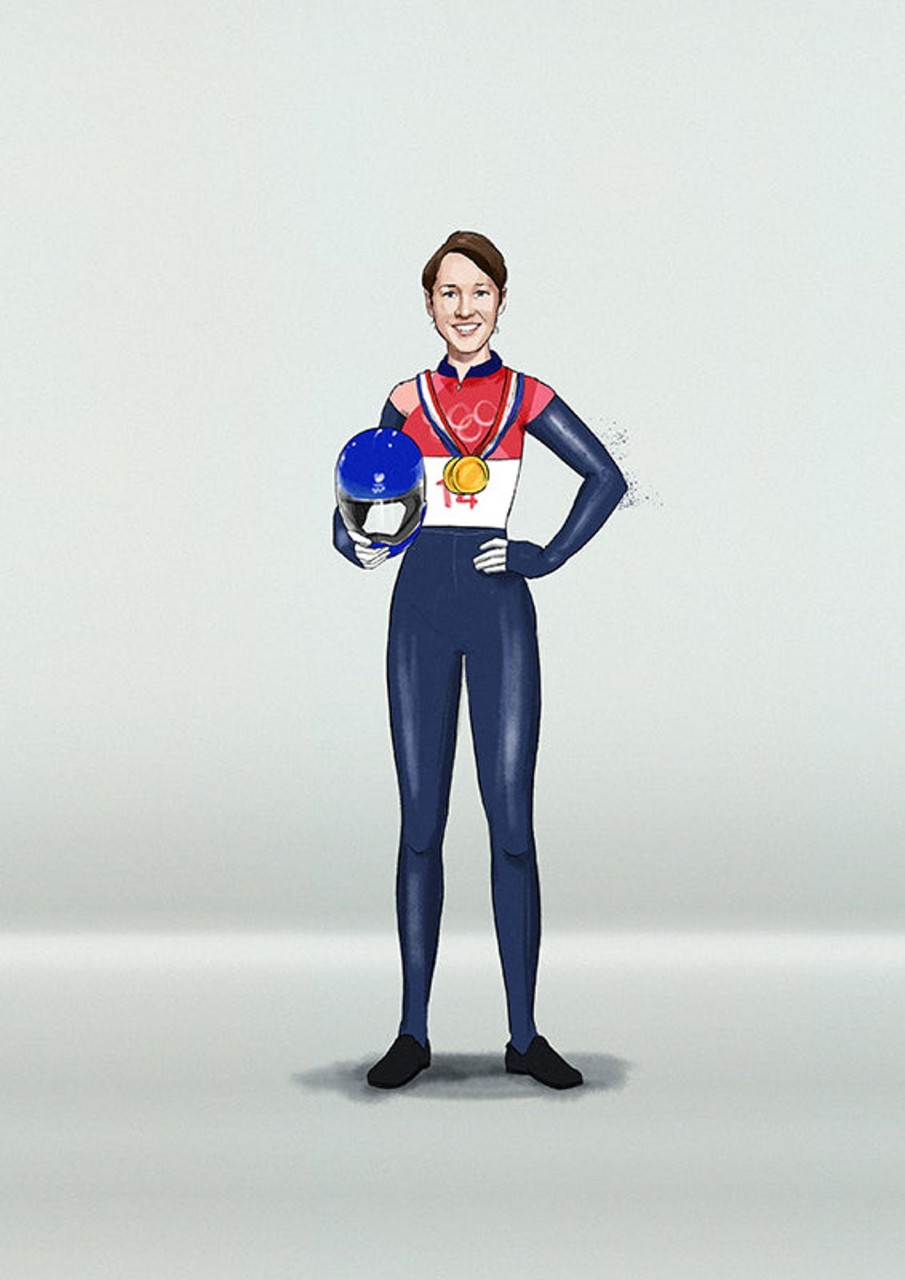 Accessories Team GB | Illustrated Lizzy Yarnold Art Print | The Official Team Gb Online Shop