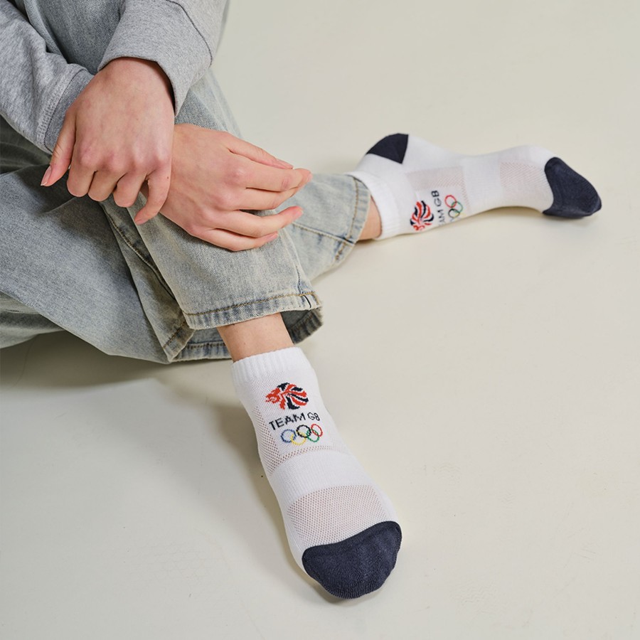 Casual Clothing Exceptio | Team Gb 3Pk Sport Trainer Sock White | The Official Team Gb Shop