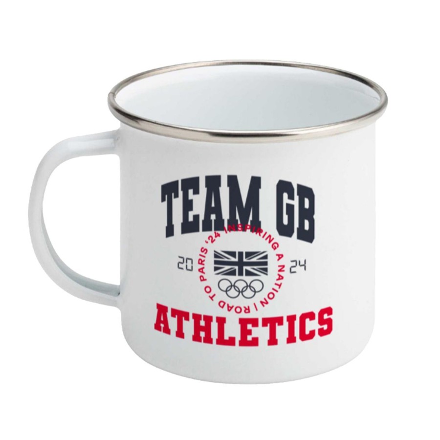 Accessories Inkthreadable | Team Gb Athletics Varsity Logo Enamel Mug White