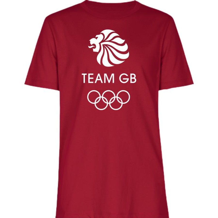 Casual Clothing Frontline | Olympic White Logo T-Shirt Kids | The Official Team Gb Shop Red