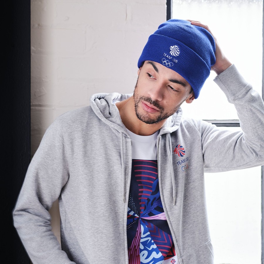 Casual Clothing Inkthreadable | Team Gb Cuffed Beanie Bright Royal