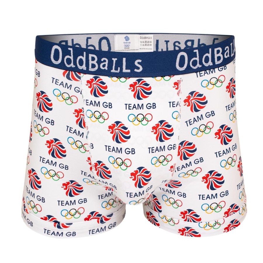 Casual Clothing Oddballs | Team Gb Men'S Boxer Shorts White