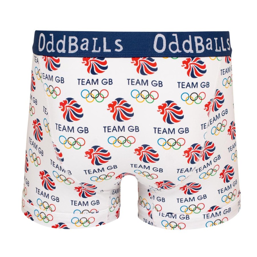 Casual Clothing Oddballs | Team Gb Men'S Boxer Shorts White