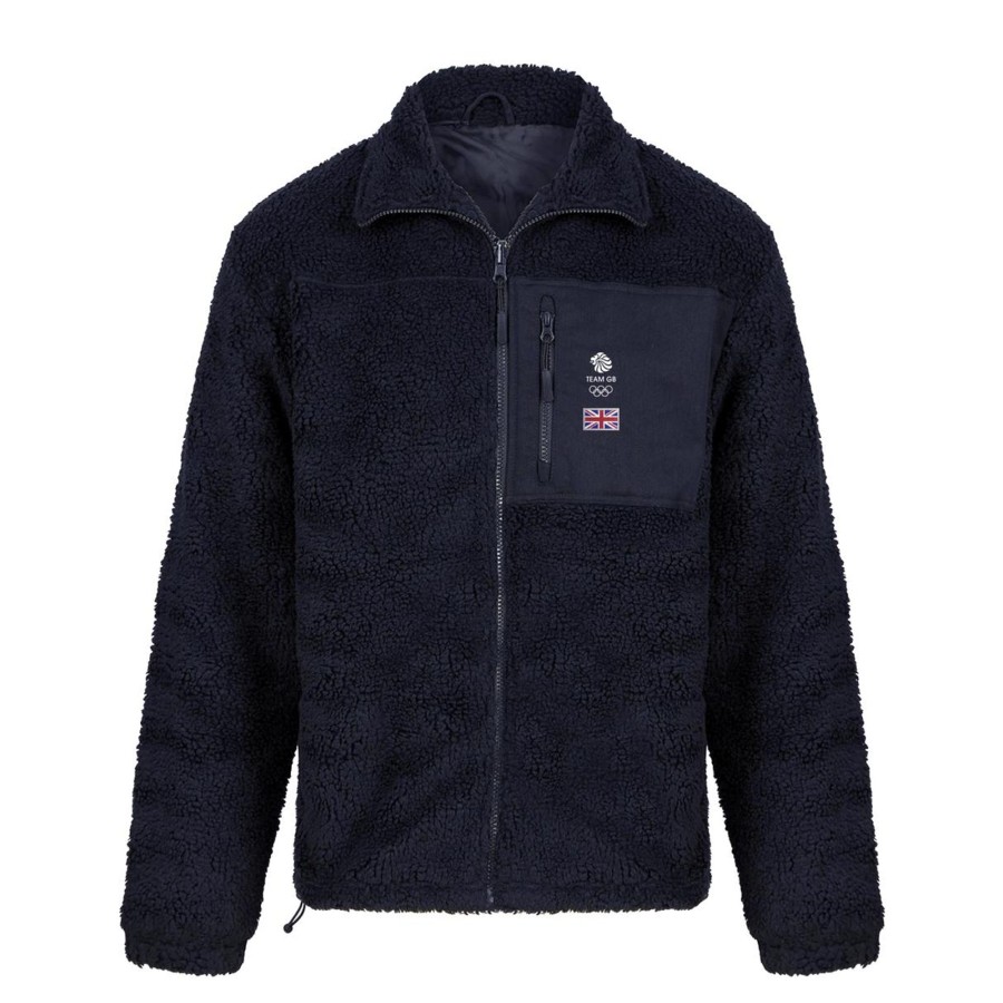 Active Clothing Ralawise | Team Gb Embroidered Navy Sherpa Fleece