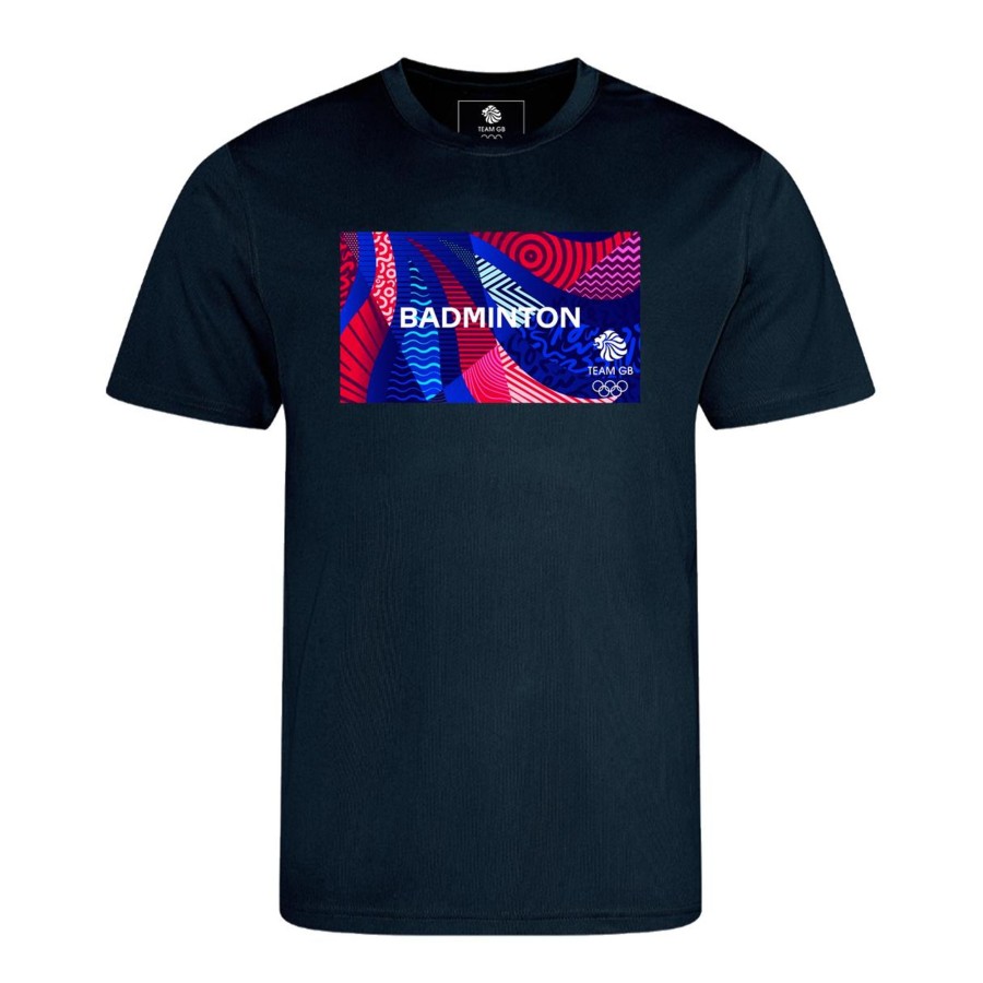 Active Clothing Inkthreadable | Team Gb Badminton Technical T-Shirt Navy