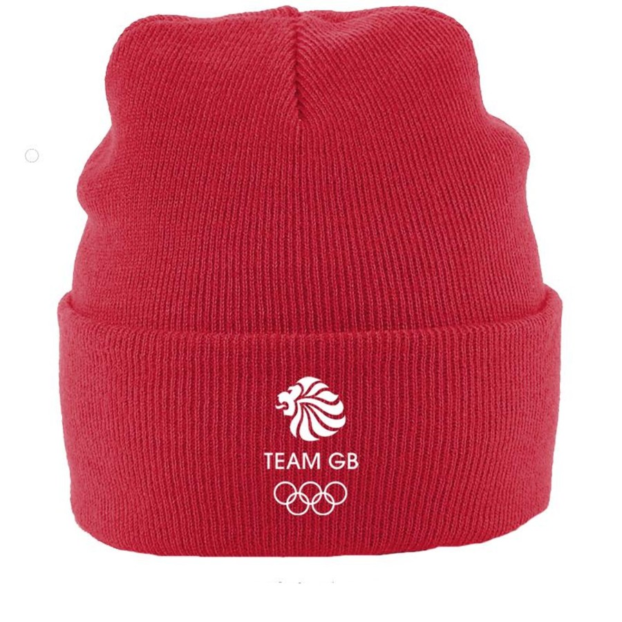 Casual Clothing Inkthreadable | Team Gb Cuffed Beanie Red