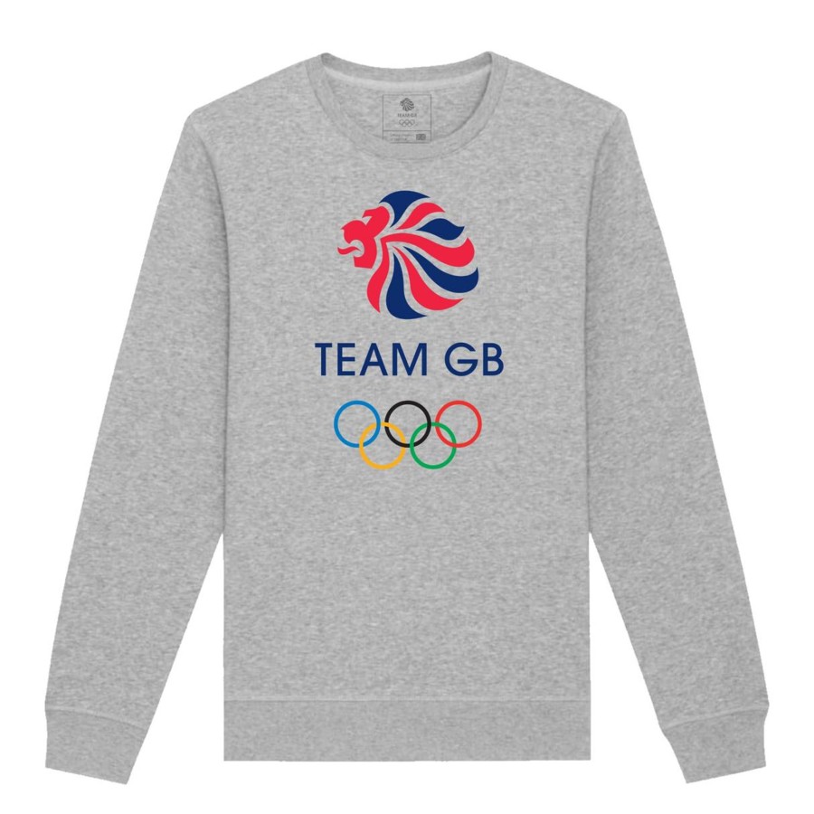 Casual Clothing Inkthreadable | Team Gb Large Olympic Logo Sweatshirt Heather Grey