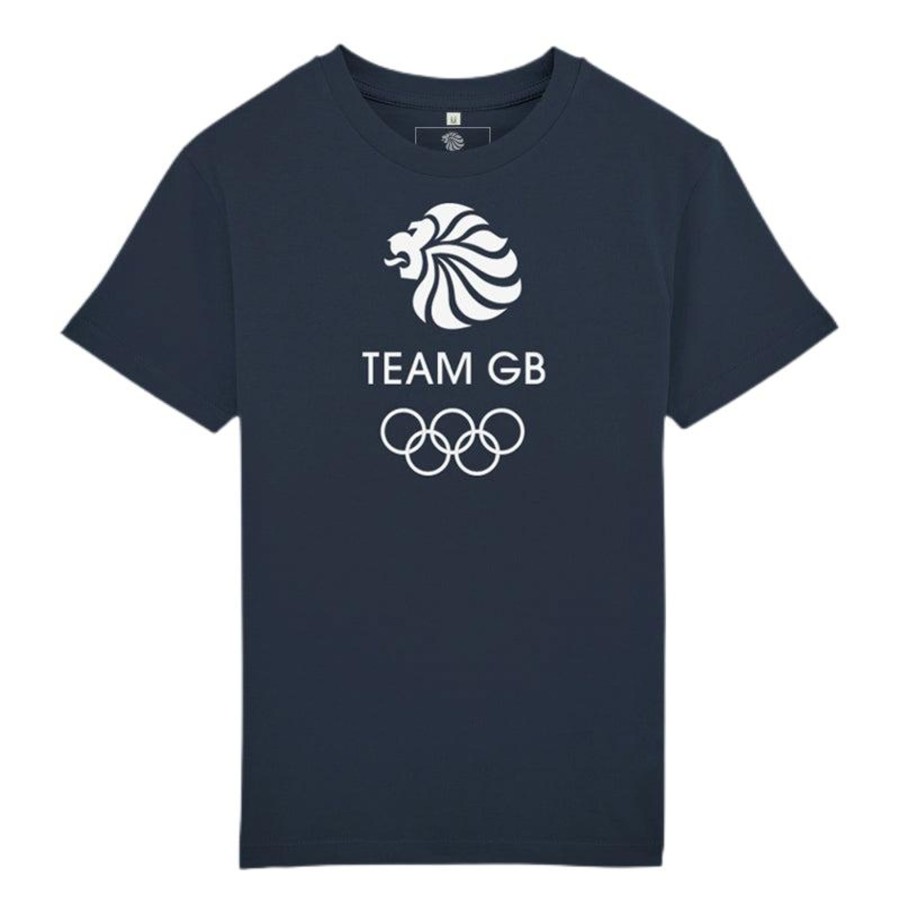 Casual Clothing Frontline | Olympic White Logo T-Shirt Kids | The Official Team Gb Shop Navy