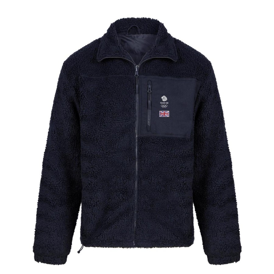 Casual Clothing Ralawise | Team Gb Embroidered Navy Sherpa Fleece