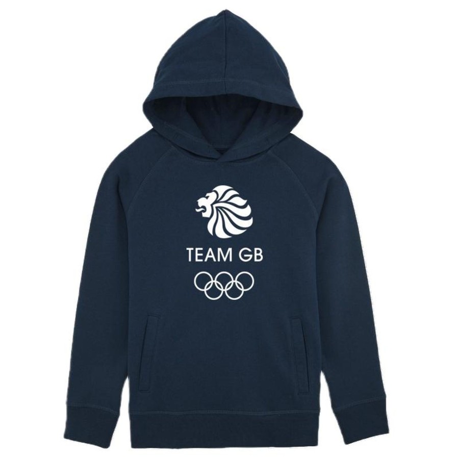 Casual Clothing Frontline | Olympic White Logo Hoodie Kids | The Official Team Gb Shop Navy