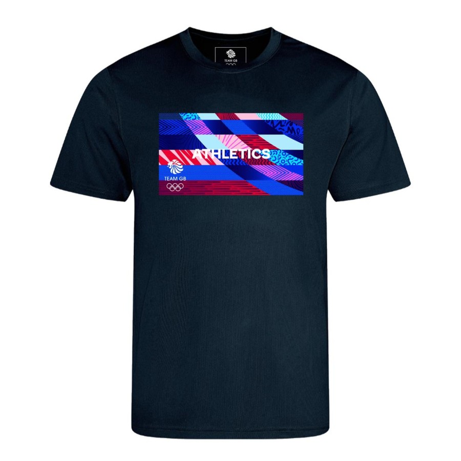 Active Clothing Inkthreadable | Team Gb Athletics Technical T-Shirt Navy