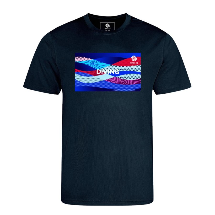 Active Clothing Inkthreadable | Team Gb Diving Technical T-Shirt Navy