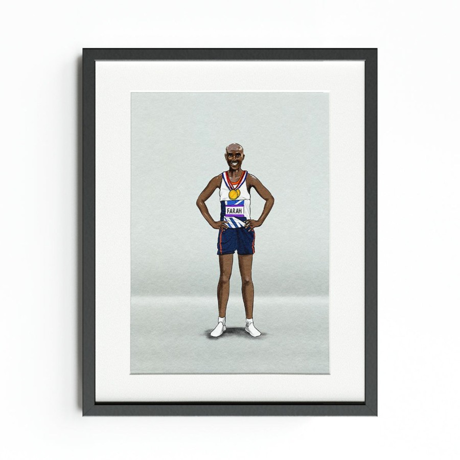 Accessories Team GB | Illustrated Sir Mo Farah Art Print | The Official Team Gb Online Shop