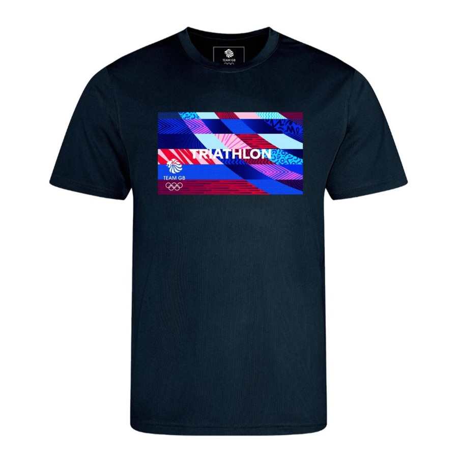 Active Clothing Inkthreadable | Team Gb Triathlon Technical T-Shirt Navy