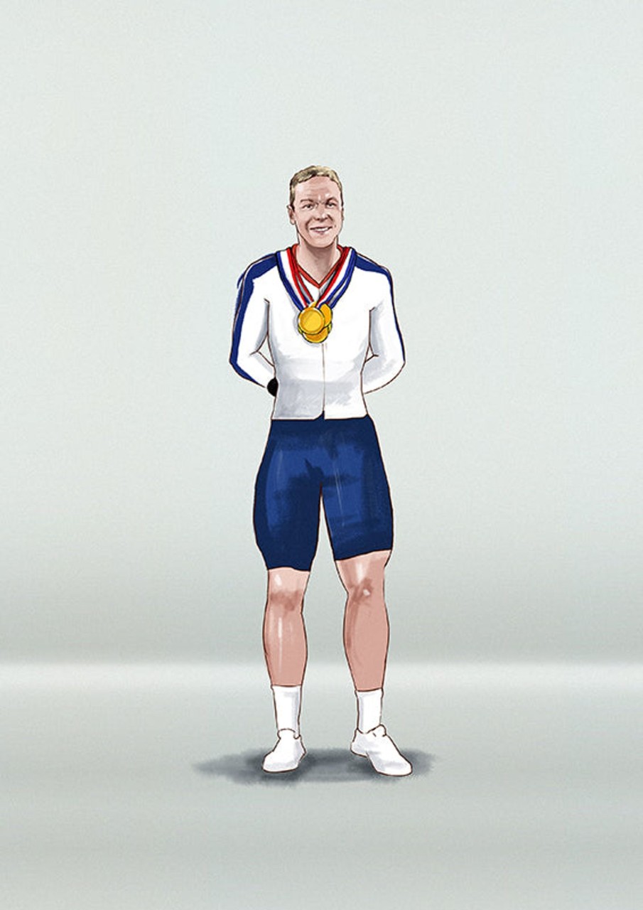 Accessories Team GB | Illustrated Sir Chris Hoy Team Gb Art Print | The Official Team Gb Shop