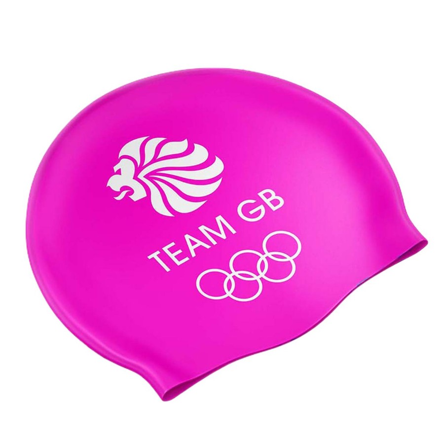 Accessories Swimzi | Team Gb Bright Logo Swim Cap Pink