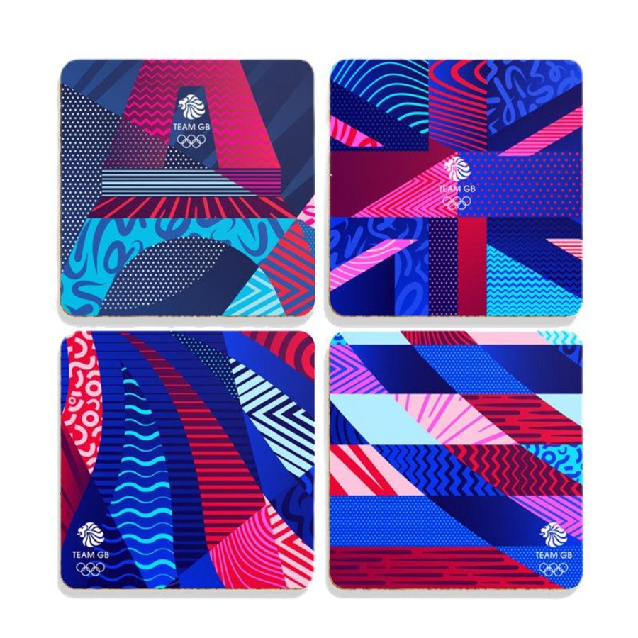 Accessories Inkthreadable | Team Gb Paris Abstract Illustration Coaster Set X 4