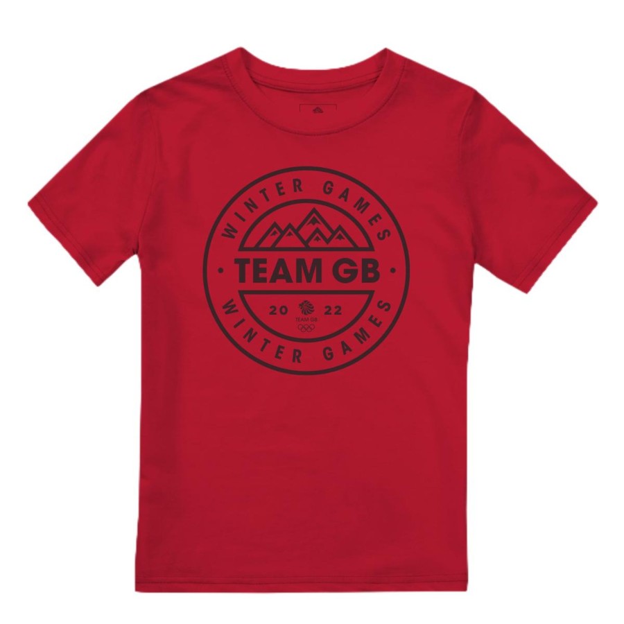 Casual Clothing Frontline | Winter Emblem Kids T-Shirt | The Official Team Gb Shop Red