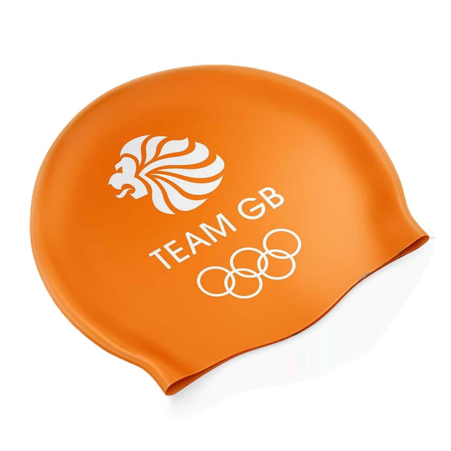 Accessories Swimzi | Team Gb Bright Logo Swim Cap Orange