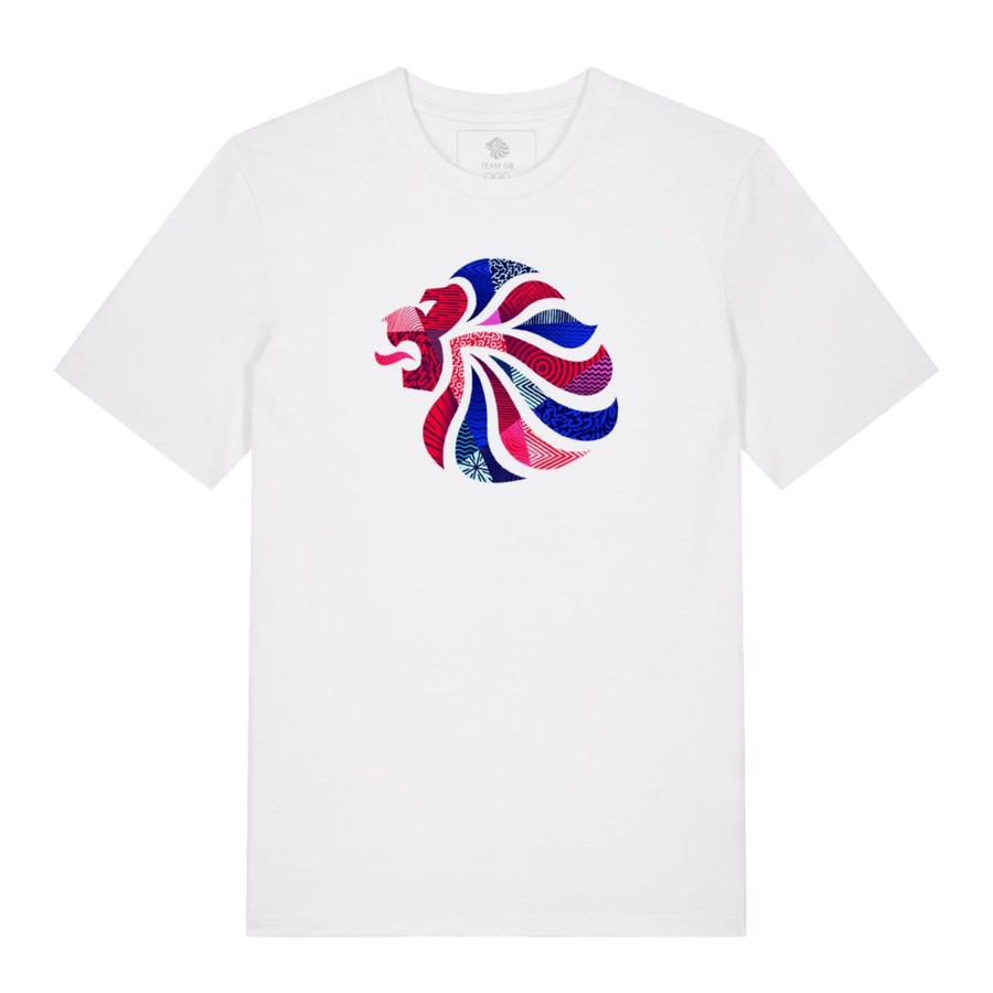 Casual Clothing Inkthreadable | Team Gb Abstract Lion Head T-Shirt White