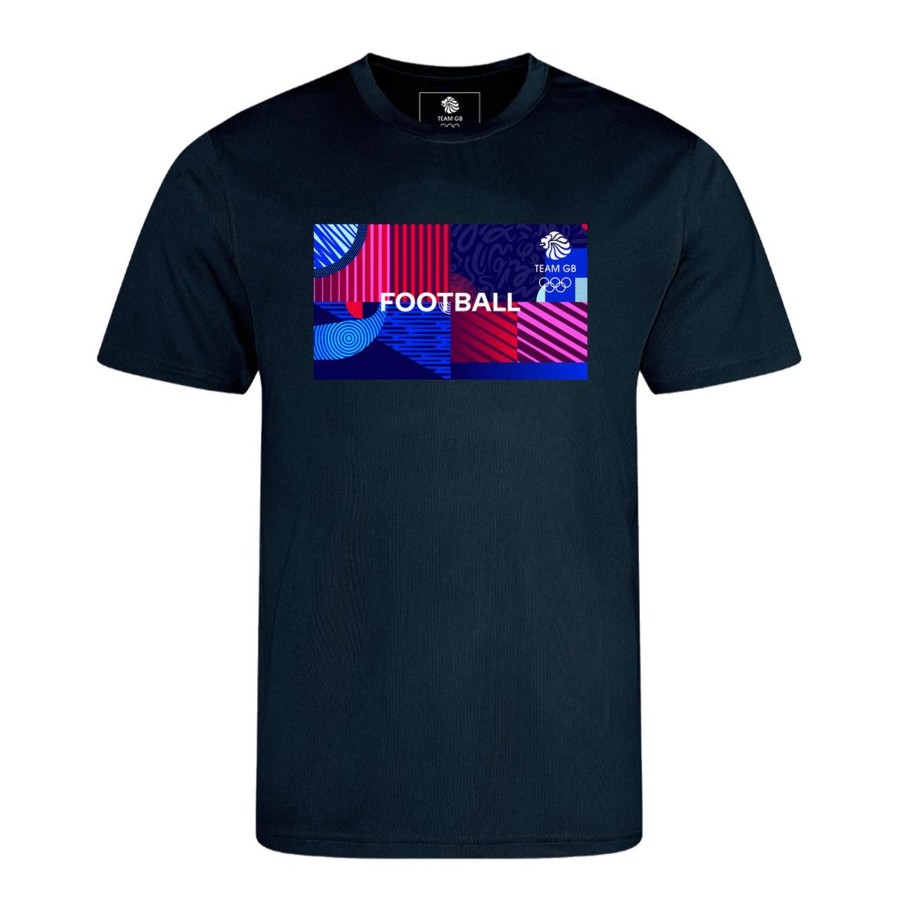 Active Clothing Inkthreadable | Team Gb Football Technical T-Shirt Navy