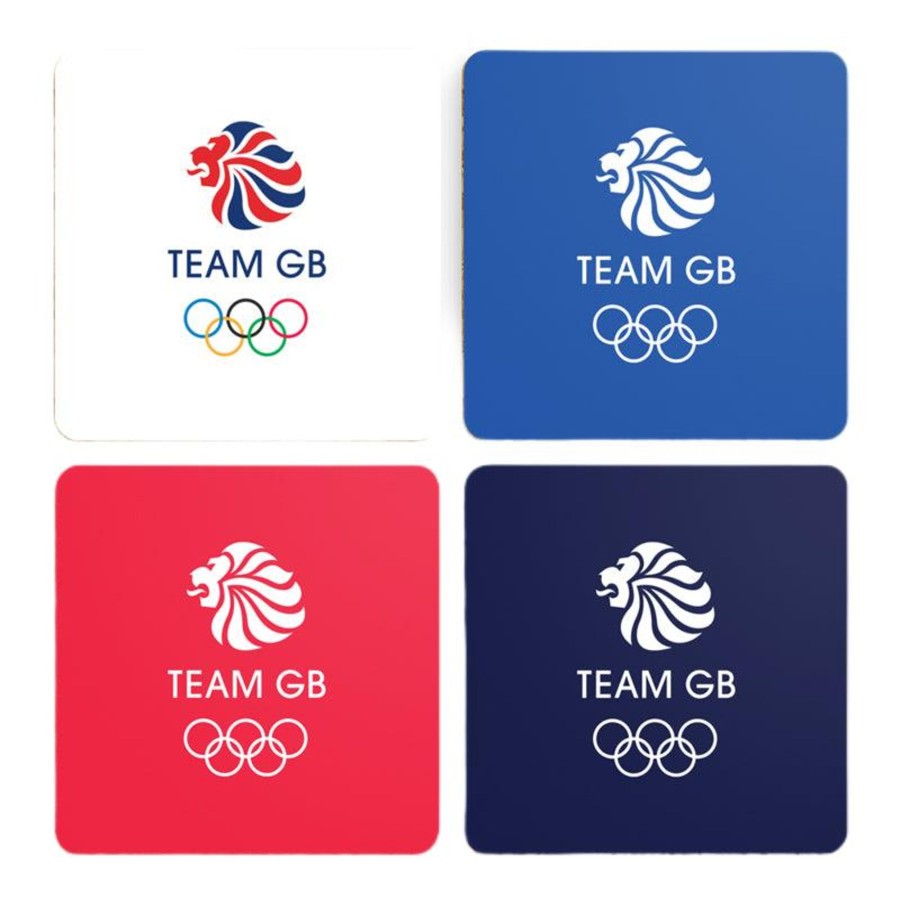 Accessories Inkthreadable | Team Gb Lion Head Logo Coaster Set X 4