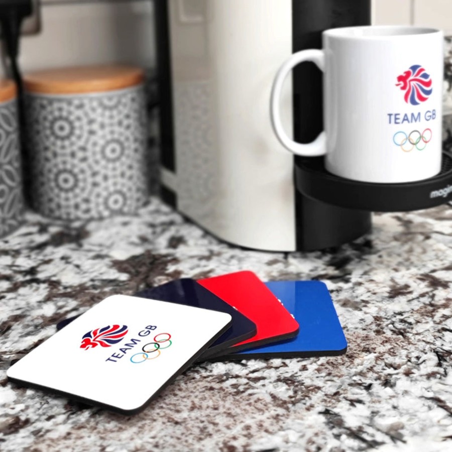 Accessories Inkthreadable | Team Gb Lion Head Logo Coaster Set X 4