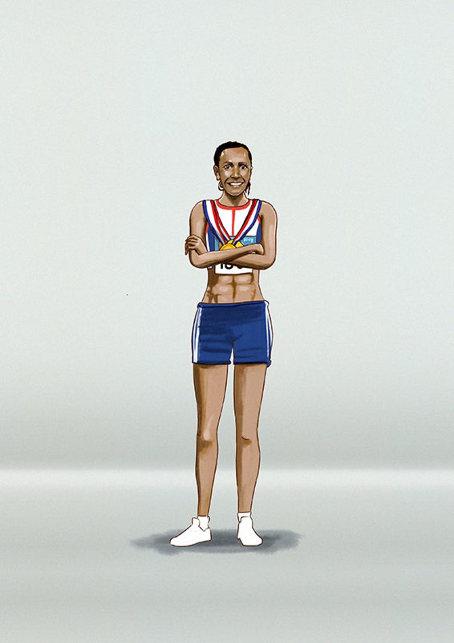 Accessories Team GB | Illustrated Dame Kelly Holmes Art Print | The Official Team Gb Online Shop