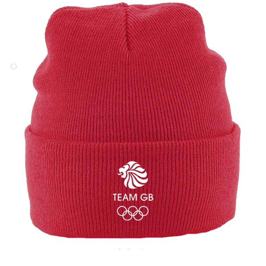 Active Clothing Inkthreadable | Team Gb Cuffed Beanie Red