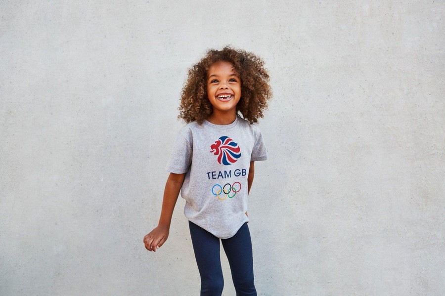 Casual Clothing Frontline | Olympic Colour Logo T-Shirt Kids | The Official Team Gb Shop Grey