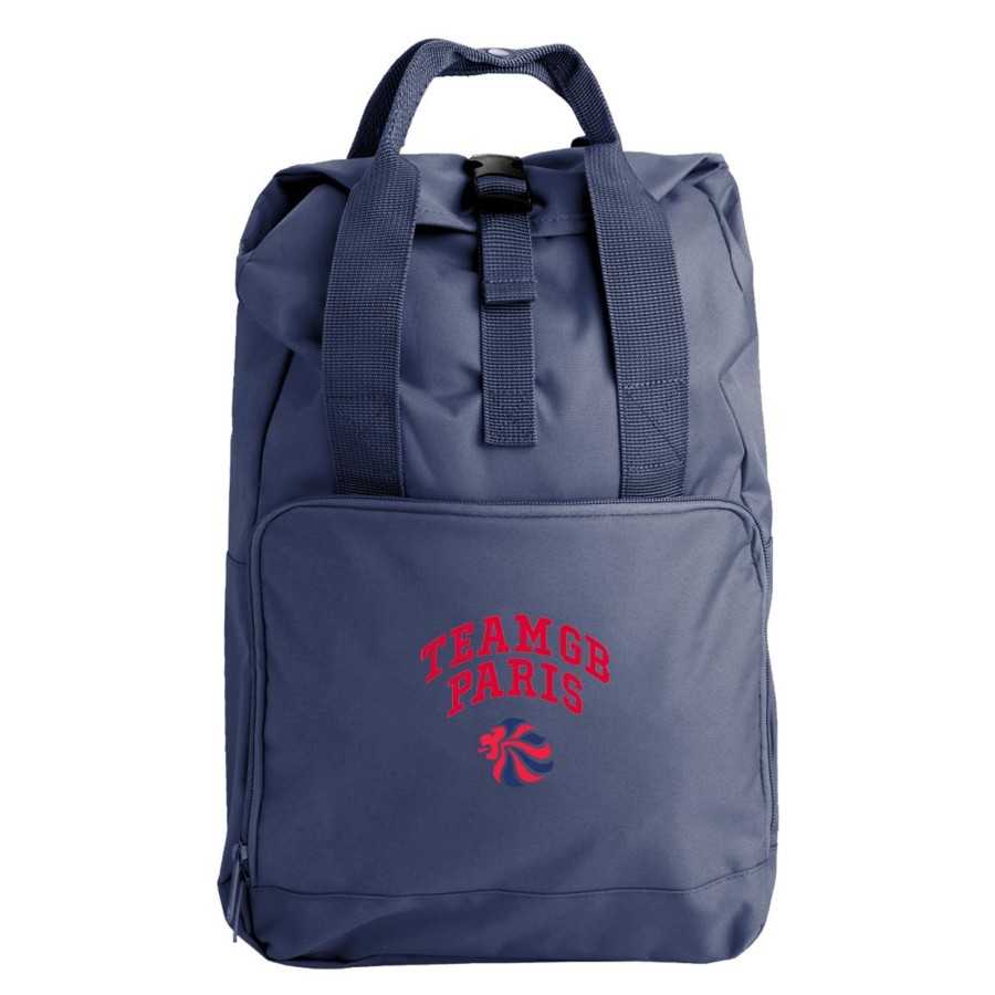 Accessories Inkthreadable | Team Gb Varsity Logo Roll Top Bag Navy