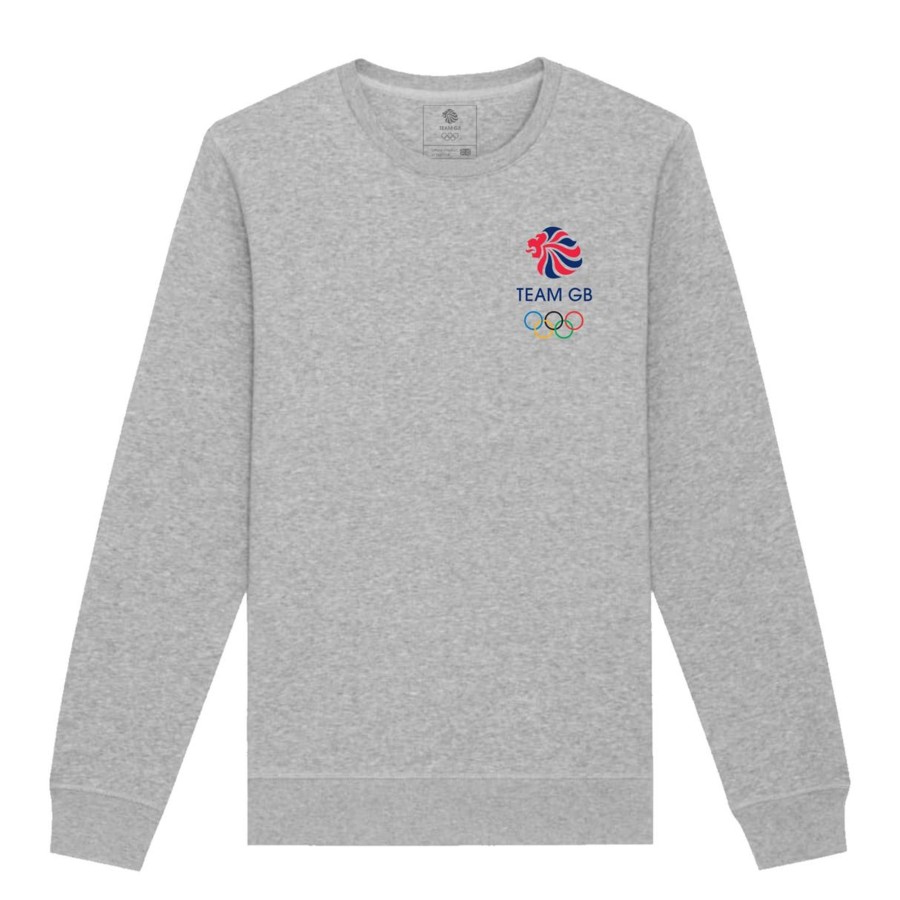 Casual Clothing Inkthreadable | Team Gb Small Olympic Logo Sweatshirt Heather Grey